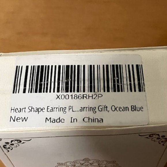 Plato H Women's Silver/Blue Swarovski Crystal Double Heart Earrings OS NIB - Picture 6 of 7